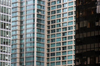 Low angle view of modern buildings in city