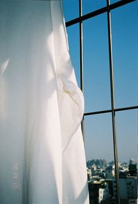 Close-up of white window against clear sky