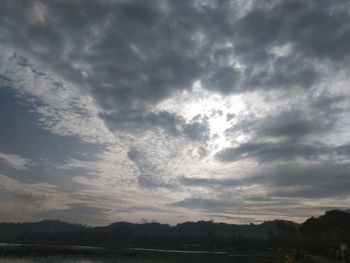 Scenic view of silhouette landscape against sky during sunset