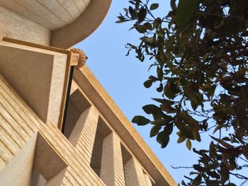 Low angle view of built structure against clear sky