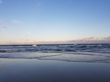 View of sea against sky during sunset