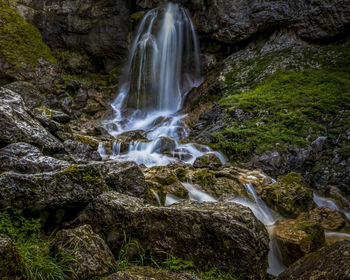 Scenic view of waterfall