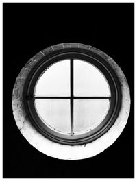 Circle shaped window in darkroom