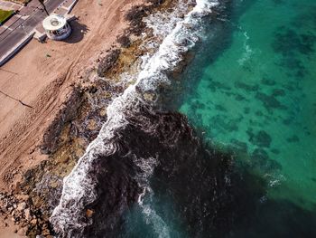 High angle view of sea