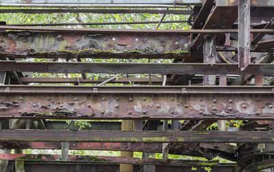Full frame shot of rusty railroad tracks
