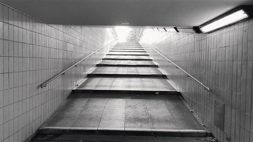 Staircase leading towards tunnel