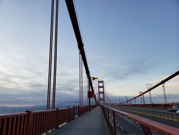 View of suspension bridge against sky