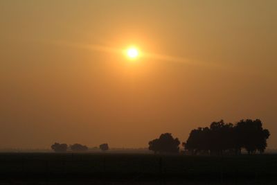 Scenic view of silhouette trees against sky during sunset