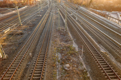 High angle view of railroad tracks