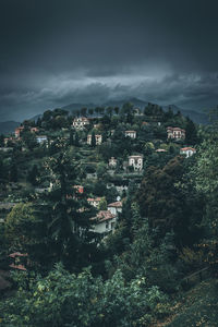 High angle view of townscape against sky