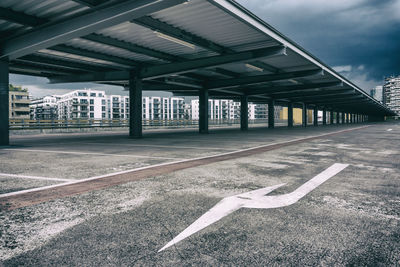 Empty parking lot in city