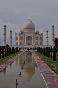 Reflection of building in water