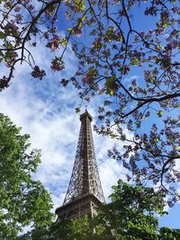 Low angle view of eiffel tower