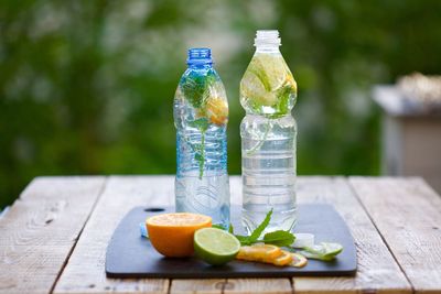 Close-up of healthy drinks