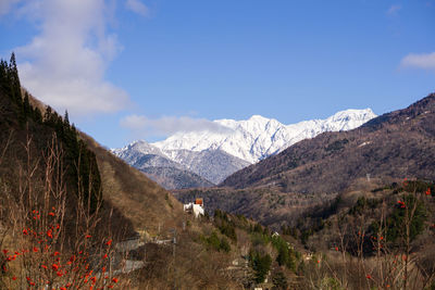 Scenic view of mountains against sky