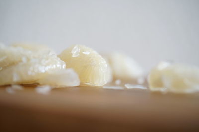 Close-up of ice cream on table