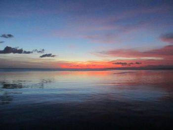 Scenic view of sunset over sea