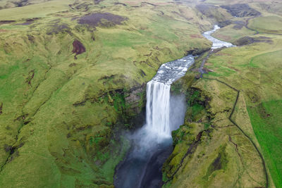 Scenic view of waterfall