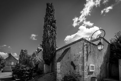 Low angle view of old building against sky