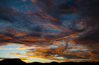 Scenic view of dramatic sky during sunset