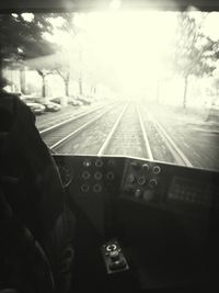 Road seen through car windshield