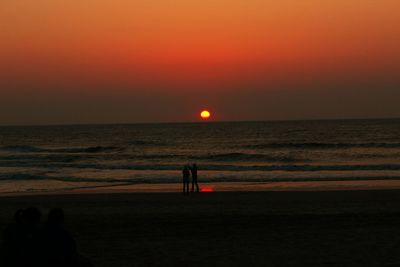 Scenic view of sea at sunset