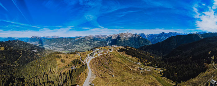Panoramic view of mountains against sky
