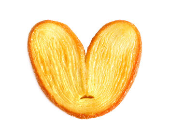 Close-up of heart shape against white background