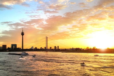 Scenic view of sunset over sea