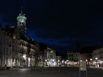 City lit up at night