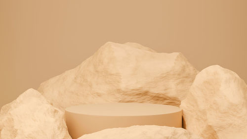 Close-up of bread on white wall