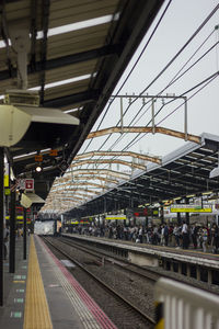 Train on railroad station platform