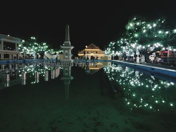 Illuminated city at night