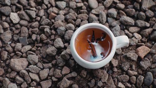 High angle view of coffee