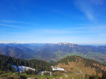 High angle view of mountain landscape against sky