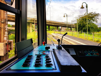 Train passing through window