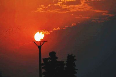 Low angle view of sky at sunset