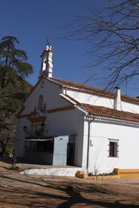 Low angle view of house against clear sky