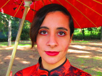 Close-up portrait of young woman