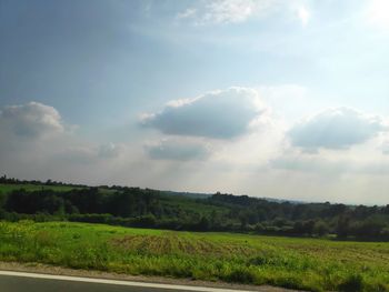 Scenic view of field against sky