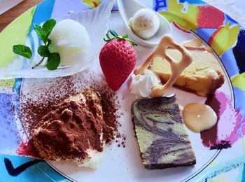 Close-up of dessert on table