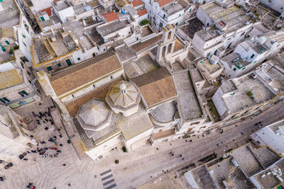 High angle view of buildings in city