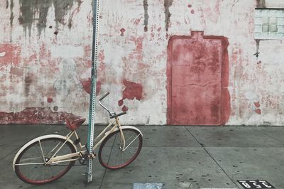 Bicycle against wall