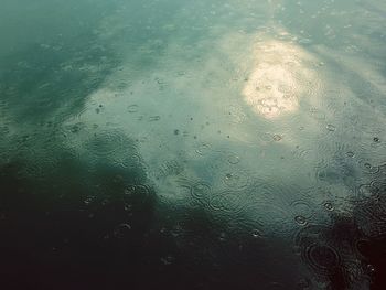 Close-up of water drops on glass window