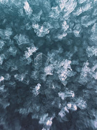 Macro shot of ice crystals in snow