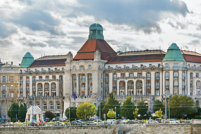 Building of hotel gellert in art nouveau style, budapest, hungary