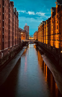 Canal amidst buildings in city