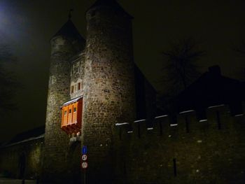 Low angle view of building at night