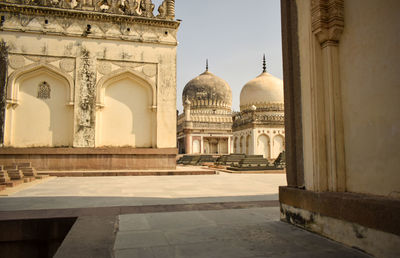 View of historic building against clear sky