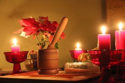 Close-up of lit candle